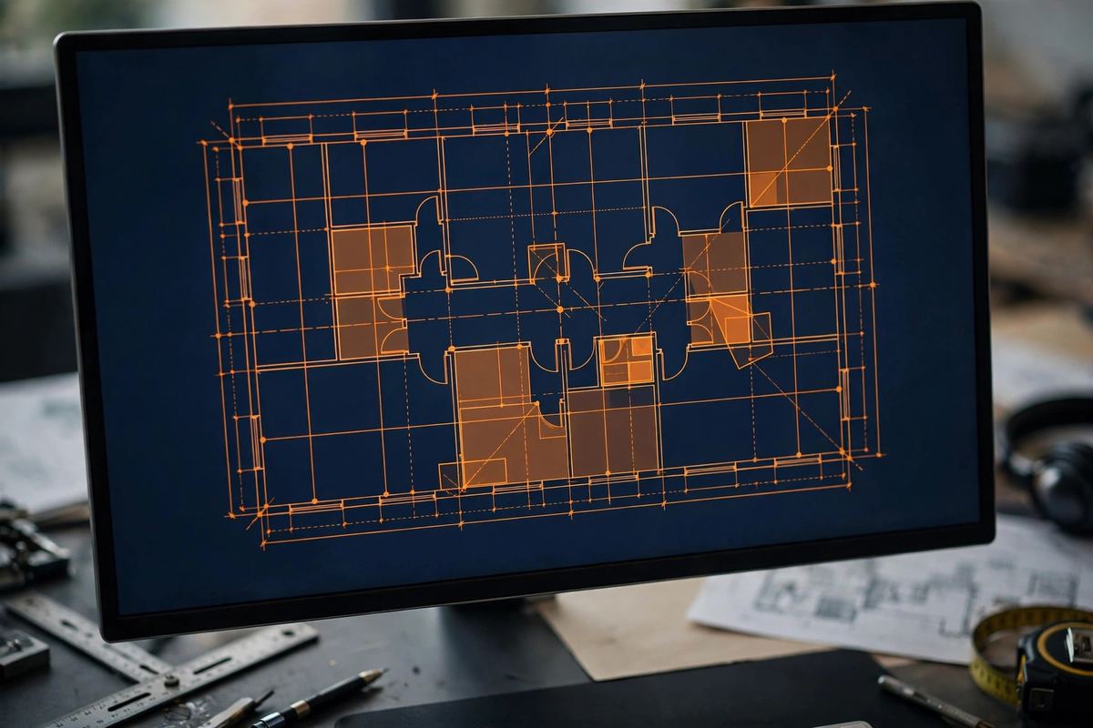 Estimator performing digital quantity takeoff in estimating software on screen